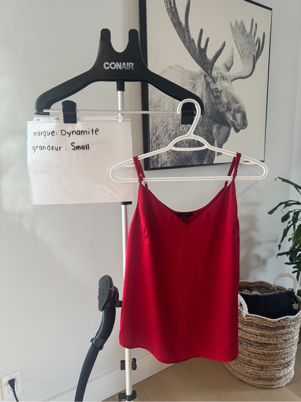 Dynamite Bold Red Satin V-Neck Camisole